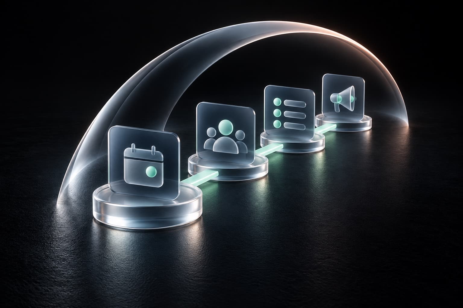 Abstract cover artwork representing connected event operations and publishing
