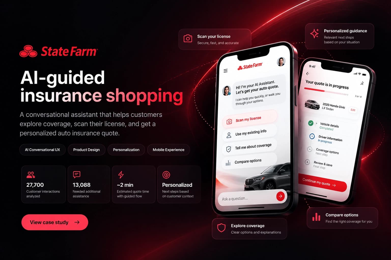 State Farm insurance shopping concept across phone screens
