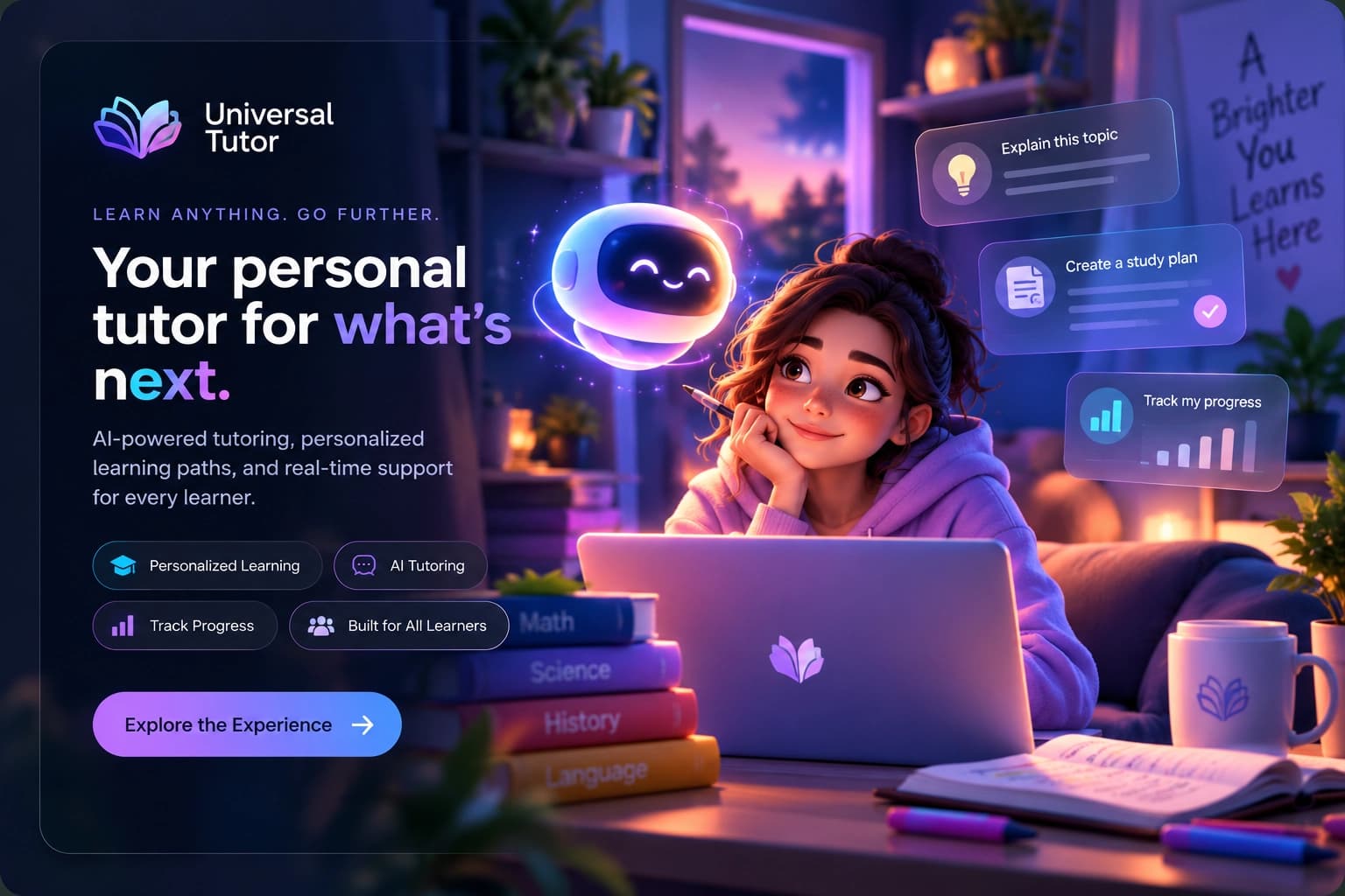 Universal Tutor AI learning product concept