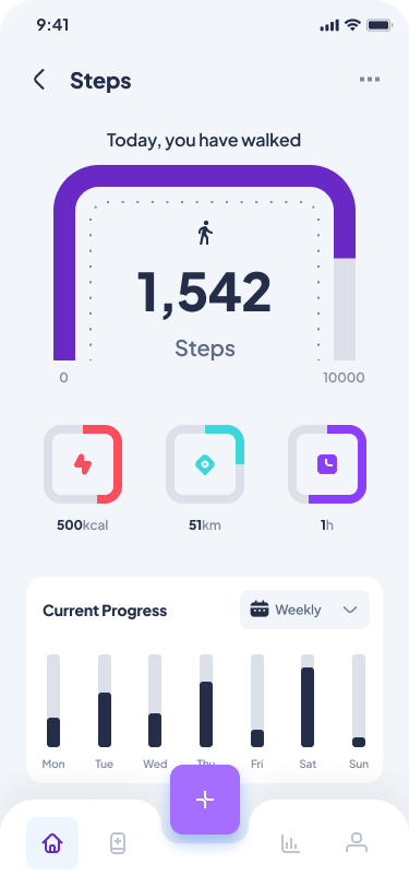 Ada mobile interface: Daily activity