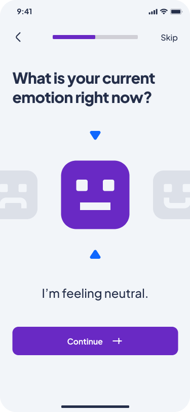 Ada mobile interface: How you feel
