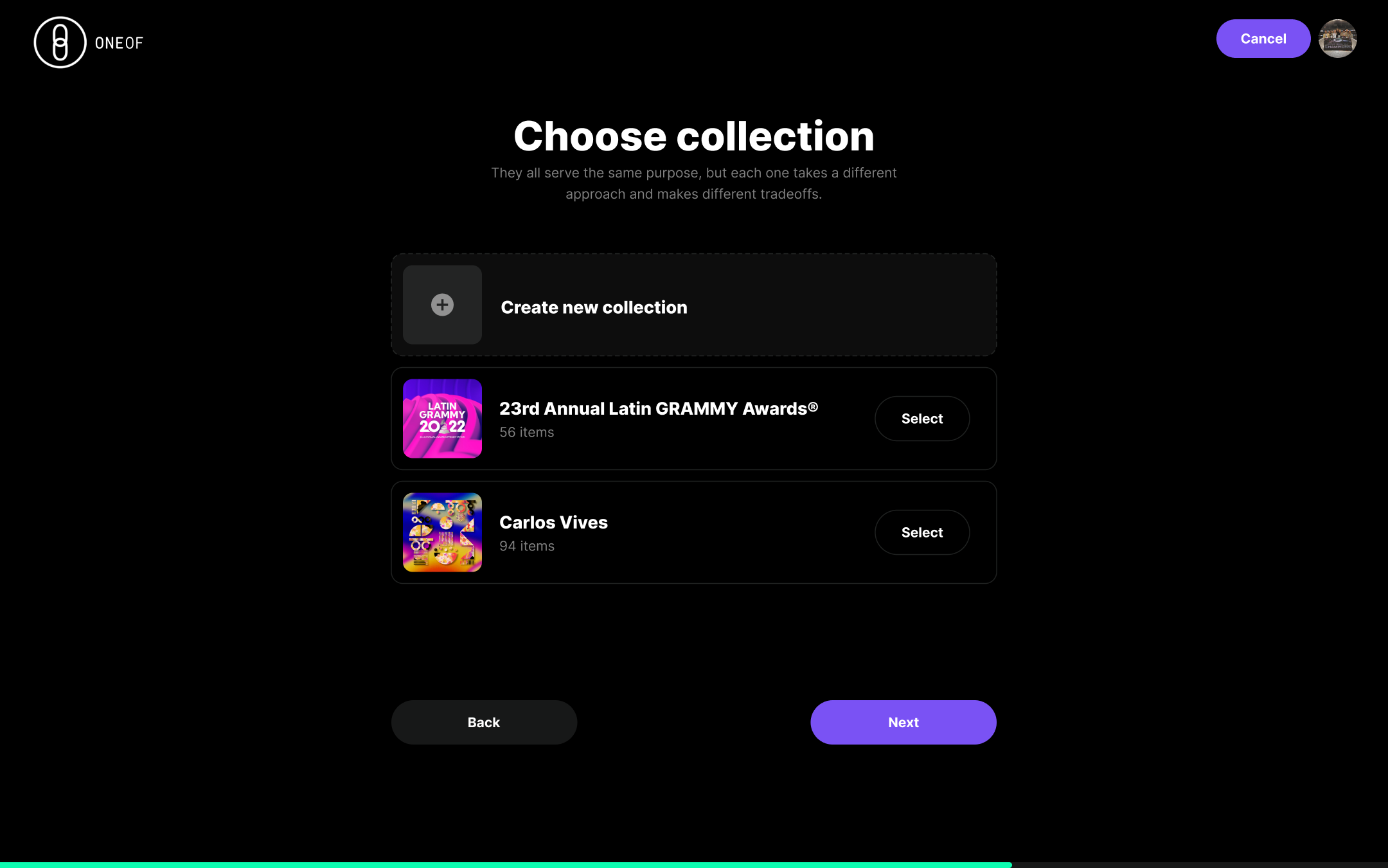 OneOf nft creation — step 5