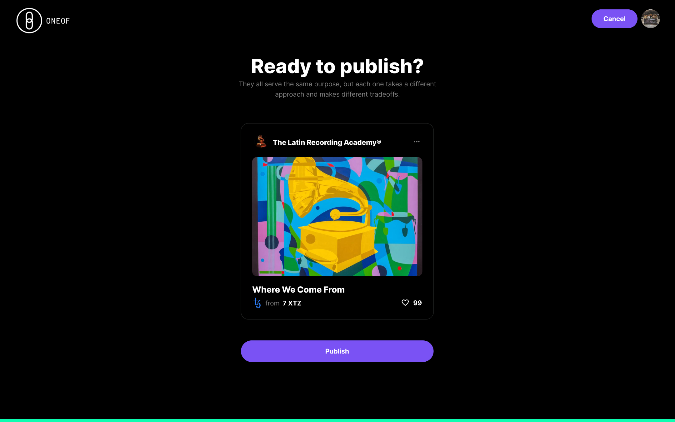 OneOf nft creation — step 7