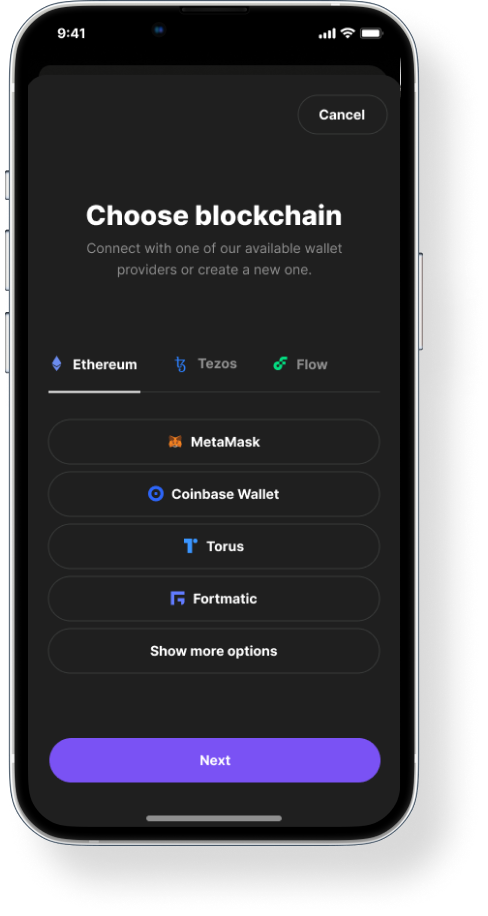 OneOf choose a blockchain