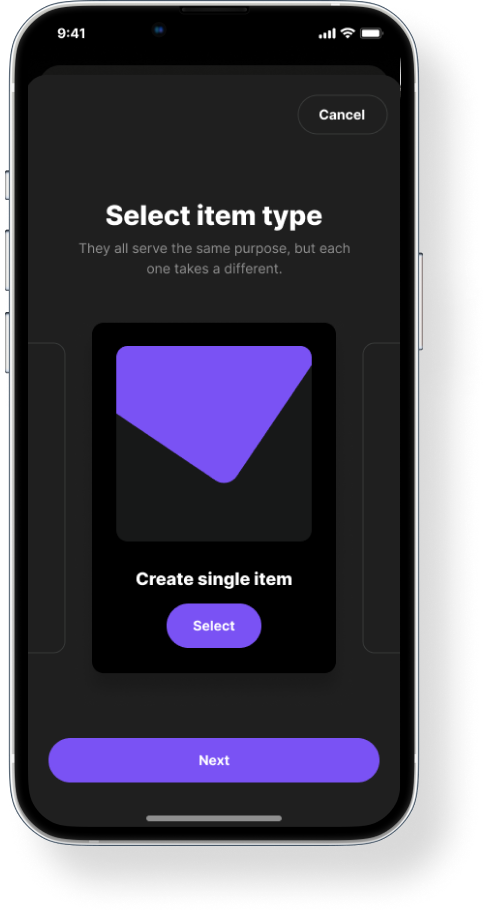 OneOf select an item