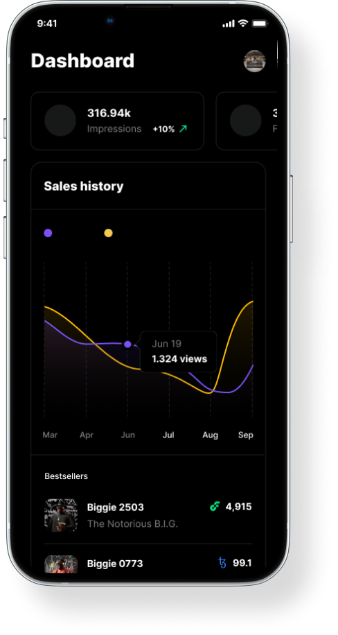 OneOf mobile dashboard — direction 1