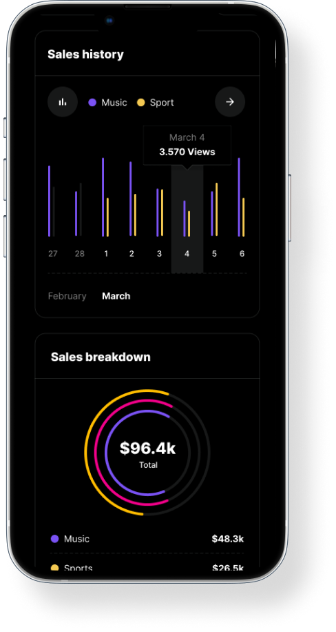 OneOf mobile dashboard — direction 2