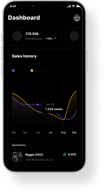 OneOf mobile overview — direction 2