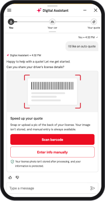 State Farm Digital Assistant shopping interface